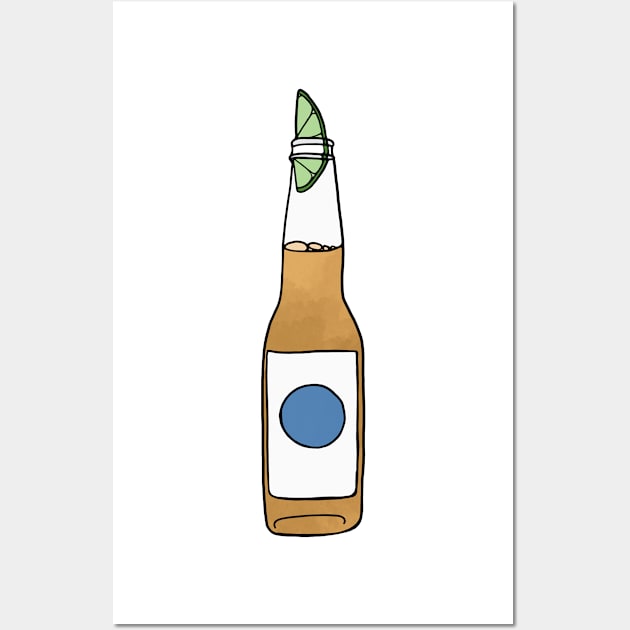 Watercolor Beer Bottle Wall Art by murialbezanson